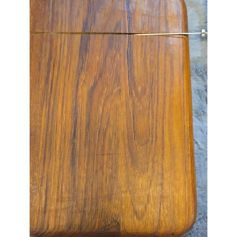Good‎ Wood Genuine Teak Wire Cheese Slicer Cutting Board MCM Charcuterie 10